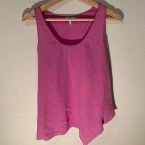 Joie pink top 100% silk. Asymmetrical bottom